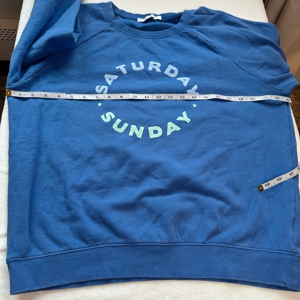 South Parade Saturday Sunday Blue Crewneck sweatshirt size L - Picture 5 of 9